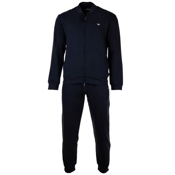 EMPORIO ARMANI Herren Hausanzug mit Zip-Jacke - BASIC TERRY, Full Zip Tracksuit Blau M