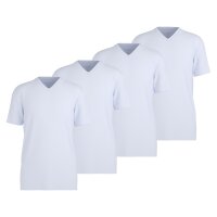 OLYMP Herren T-Shirts, V-Neck, 4er Pack - Bodywear, Modern Fit, Baumwolle Weiß S