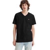 Levis Mens T-Shirt - Original Housemark Tee, V-Neck, Cotton Black L (Large)