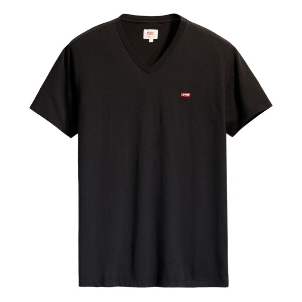 Levis Mens T-Shirt - Original Housemark Tee, V-Neck, Cotton Black M (Medium)