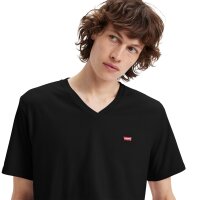 Levis Mens T-Shirt - Original Housemark Tee, V-Neck, Cotton Black M (Medium)