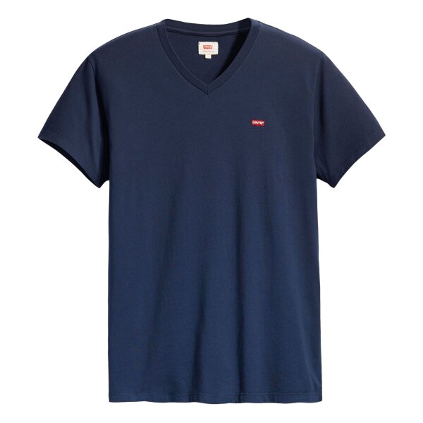 Levis Herren T-Shirt - Original Housemark Tee, V-Ausschnitt, Baumwolle Dunkelblau M