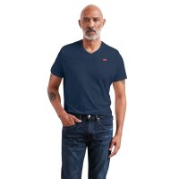 Levis Mens T-Shirt - Original Housemark Tee, V-Neck, Cotton Dark Blue M (Medium)