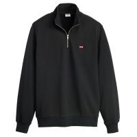Levis Herren Sweatshirt mit Zip-Kragen - Original Housemark 1/4 Zip, Stehkragen, Baumwolle Schwarz M