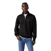 Levis Mens Sweatshirt with Zip Collar - Original Housemark 1/4 Zip, Stand Collar, Cotton Black M (Medium)