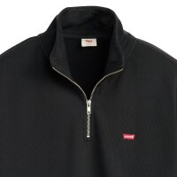 Levis Mens Sweatshirt with Zip Collar - Original Housemark 1/4 Zip, Stand Collar, Cotton Black M (Medium)