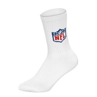 NFL Unisex Socks, 6-Pack – NFL Shield 6Pack Crew Socks, Logo, Polyester-Cotton Blend White 39-42 (6-8 UK)