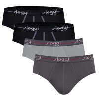 Sloggi Herren Slips 4er Pack - Start midi C4P box, Baumwolle Schwarz/Grau/Schwarz M