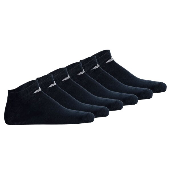 EMPORIO ARMANI Herren Sneakersocken, 6er Pack - CASUAL COTTON, Multipack, Logo Blau 39-42