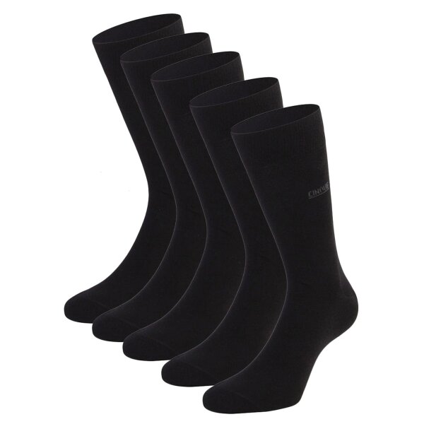 CINQUE Herren Socken, 5er Pack - Business-Socken, Baumwollmischung, Logo, einfarbig Schwarz 39-42