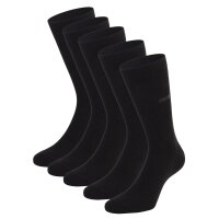 CINQUE Mens Socks, 5-Pack - Business Socks, Cotton Blend, Logo, Solid Color Black 39-42 (UK 6-8)