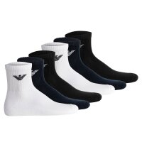 EMPORIO ARMANI Mens Quarter Socks, 6-Pack - SPORTY...
