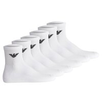 EMPORIO ARMANI Herren Quartersocken, 6er Pack - SPORTY SPONGE, Ankle Socks, One Size Weiß 39-46