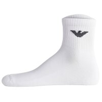 EMPORIO ARMANI Mens Quarter Socks, 6-Pack - SPORTY SPONGE, Ankle Socks, One Size White 39-46 (UK 5-12)