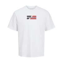 JACK&JONES Men T-shirt, 3-pack - JJECORP GRAPHIC TEE SS 3PK, short sleeves, cotton Black/Dark Blue/White S (Small)