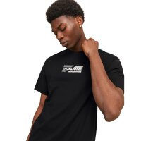 JACK&JONES Men T-shirt, 3-pack - JJECORP GRAPHIC TEE SS 3PK, short sleeves, cotton Black/Dark Blue/White S (Small)
