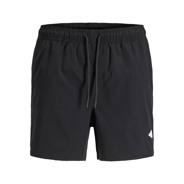 JACK&JONES Herren Badeshorts - JPSTMAUI TROPIC SOLID SWIM SHORTS REG SN, Badehose Schwarz M