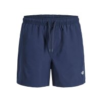 JACK&JONES Men Swimming Trunks, 2-Pack - JPSTMAUI TROPIC SOLID SWIM SHORTS MP 2P, Swimming Trunks Black/Dark blue S (Small)