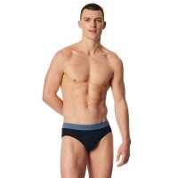 SCHIESSER Herren Rio-Slip 3er Pack - Serie "95/5", Kontraststreifen Blau/Grün/Grau M