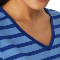 SCHIESSER Damen Schlafanzug Set - Nachtwäsche, 3/4 Kurzarm, Pyjama, Muster, Baumwolle Blau M