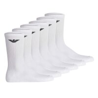 EMPORIO ARMANI Mens Socks, 6-Pack - SPORTY SPONGE, Short Socks, One Size White 39-46 (UK 5-12)