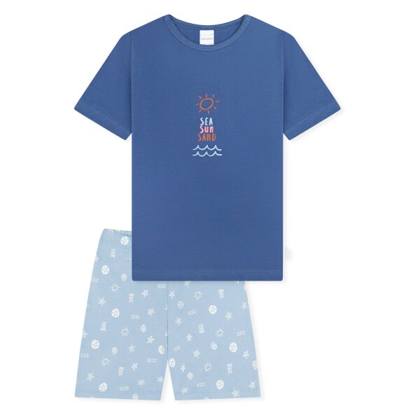 SCHIESSER Girls Pyjama Set – Kids, short, cotton, motif, single jersey Blue 104