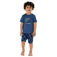 SCHIESSER Jungen Schlafanzug Set - Kids, kurz, Baumwolle, Motiv, Single Jersey Blau 104