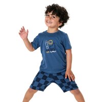 SCHIESSER Jungen Schlafanzug Set - Kids, kurz, Baumwolle, Motiv, Single Jersey Blau 104