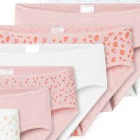 SCHIESSER Girls Briefs, 7-pack - Kids, 7-PACK Single Jersey Briefs, Underwear, Basic White/Light pink 104