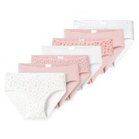 SCHIESSER Mädchen Slips, 7er Pack - Kids, 7PACK Single Jersey Slips, Unterhose, Basic Weiß/Rosa 104