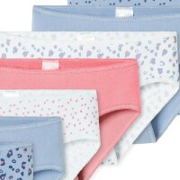 SCHIESSER Mädchen Slips, 7er Pack - Kids, 7PACK Single Jersey Slips, Unterhose, Basic Blau/Weiß 104