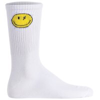 JACK&JONES Men Socks, 3-Pack - JACGREG SMILEY TENNIS SOCKS, Patterned, One Size White 40-46 (UK 7-11)