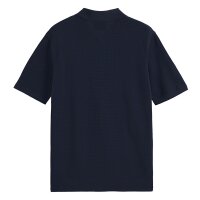 SCOTCH&SODA Herren Poloshirt - Core Structured Knitted Regular Fit Polo, Kurzarm, Struktur, Knopfleiste, Baumwolle Dunkelblau M