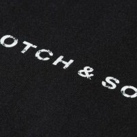 SCOTCH&SODA Herren T-Shirt - Core Logo Front Chest T-Shirt, Rundhals, Kurzarm, Logo, einfarbig Schwarz M