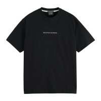 SCOTCH&SODA Mens T-shirt - Core Logo Front Chest T-shirt, round neck, short sleeves, logo, plain colour Black M (Medium)