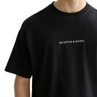 SCOTCH&SODA Mens T-shirt - Core Logo Front Chest T-shirt, round neck, short sleeves, logo, plain colour Black M (Medium)