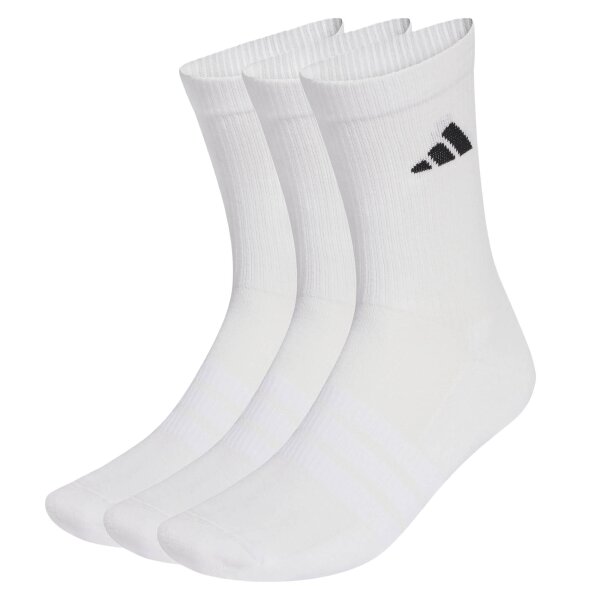 adidas Unisex Socks, 3-pack - Cushioned Sportswear Crew Socks, Logo, Stripe, Cushioned White 37-39 (UK 4-6)