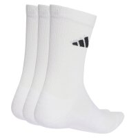 adidas Unisex Socks, 3-pack - Cushioned Sportswear Crew Socks, Logo, Stripe, Cushioned White 37-39 (UK 4-6)