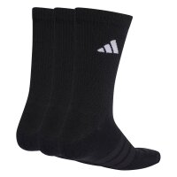 adidas Unisex Socken, 3er Pack - Cushioned Sportswear Crew Socks, Logo, gepolstert, einfarbig Schwarz 37-39