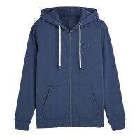 SCOTCH&SODA Men Sweat Jacket - Logo Badge Zipthrough Hoodie, Regular Fit, Hood, Logo, Cotton Blue M (Medium)