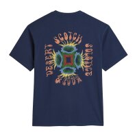 SCOTCH&SODA Herren T-Shirt - Front & Back Artwork Tee, Relaxed Fit, Print, Rundhals, Kurzarm Blau M