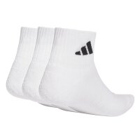 adidas Unisex Quarter Socks, 3-pack - Cushioned Sportswear Ankle Socks, logo, padded, solid color White 37-39 (UK 4.5-6)