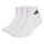 adidas Unisex Quarter Socks, 3-pack - Cushioned Sportswear Ankle Socks, logo, padded, solid color White 37-39 (UK 4.5-6)