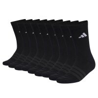 adidas Unisex Socken, 9er Pack - Cushioned Sportswear Crew Socks, Logo, gepolstert, einfarbig Schwarz 37-39