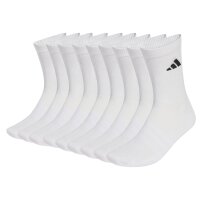 adidas Unisex Socks, 9-pack - Cushioned Sportswear Crew Socks, Logo, Stripe, Cushioned White 37-39 (UK 4-6)