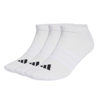 adidas Unisex Sneakersocken, 3er Pack - Cushioned Essentials Low Socks, Logo, gepolstert, einfarbig Weiß 40-42