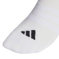 adidas Unisex Sneakersocken, 3er Pack - Cushioned Essentials Low Socks, Logo, gepolstert, einfarbig Weiß 40-42