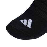 adidas Unisex Sneaker Socks, 3-pack - Cushioned Essentials Low Socks, Logo, Padded, Solid Color Black 37-39 (UK 4.5-6)