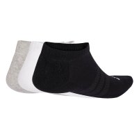 adidas Unisex Sneakersocken, 3er Pack - Cushioned Essentials Low Socks, Logo, gepolstert, einfarbig Schwarz/Grau/Weiß 43-45