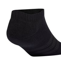 adidas Unisex Sneakersocken, 3er Pack - Cushioned Essentials Low Socks, Logo, gepolstert, einfarbig Schwarz/Grau/Weiß 43-45